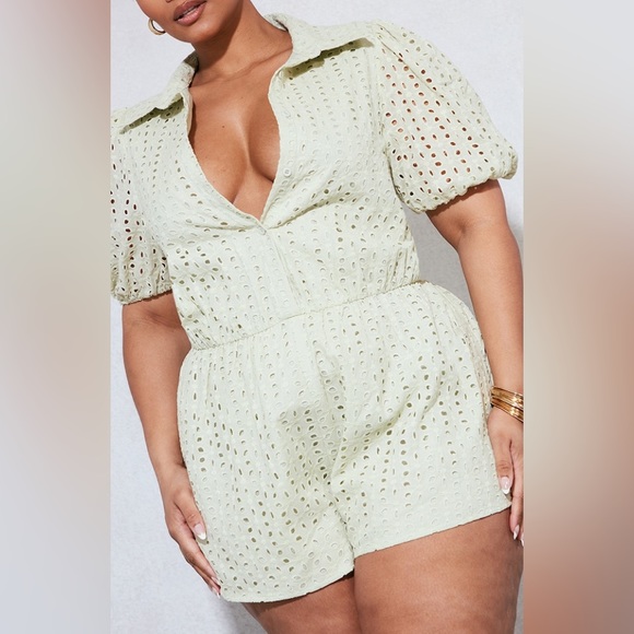Never Worn- Pretty Little Thing Romper- Sage Green - Picture 1 of 5